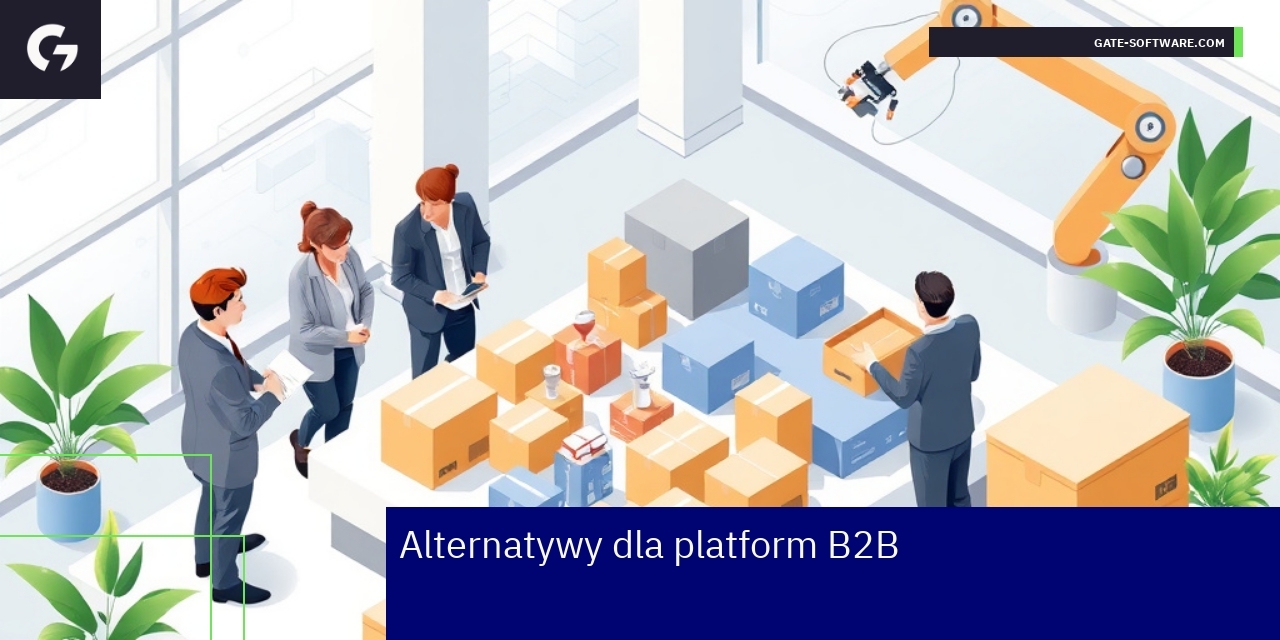 Schemat platform B2B i korzyści e-commerce
