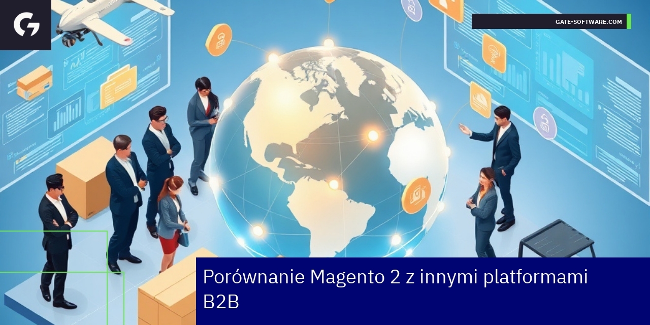 Schemat porównujący Magento 2 i inne platformy B2B
