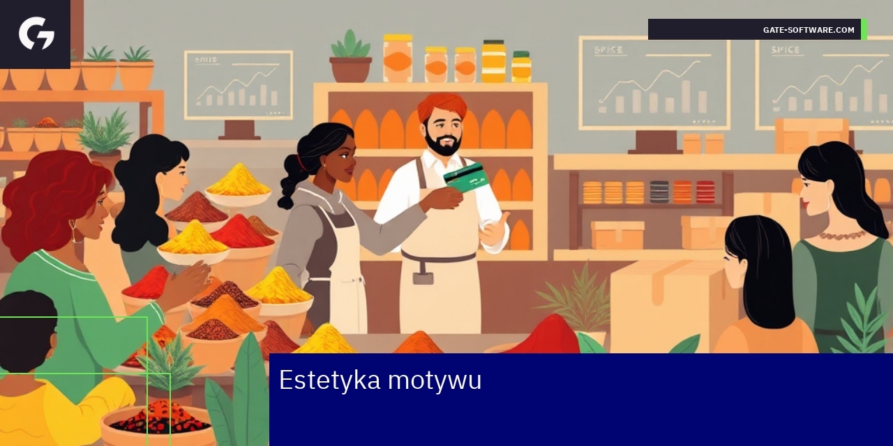 Wizualne elementy motywu sklepu z przyprawami