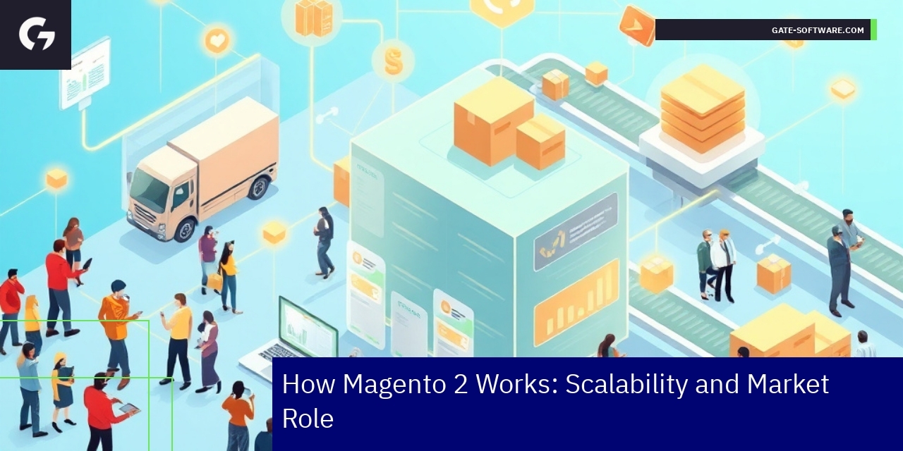 Diagram showing Magento 2 modular architecture and components