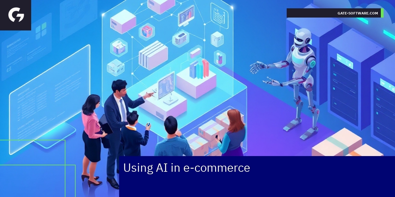 Abstract illustration of AI in online shopping