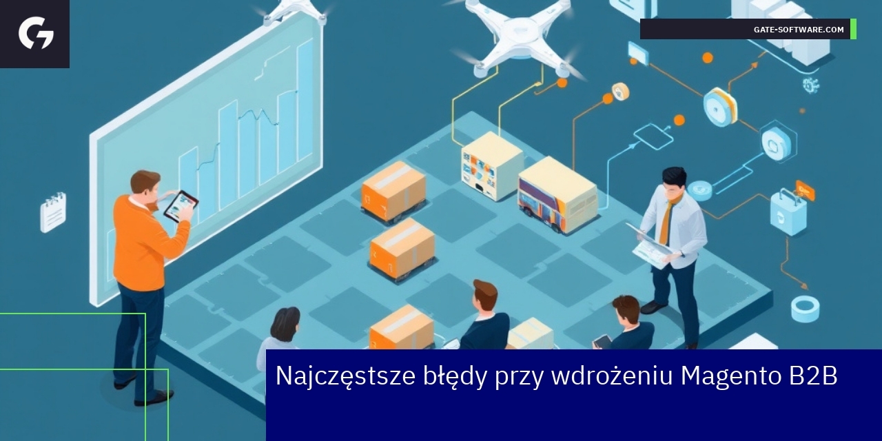 Diagram błędów wdrożenia Magento B2B i problemy