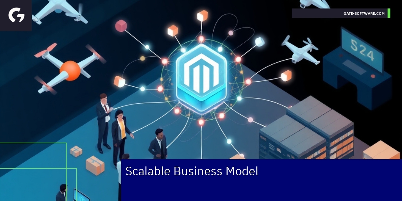 Diagram showing scalable B2B business growth components