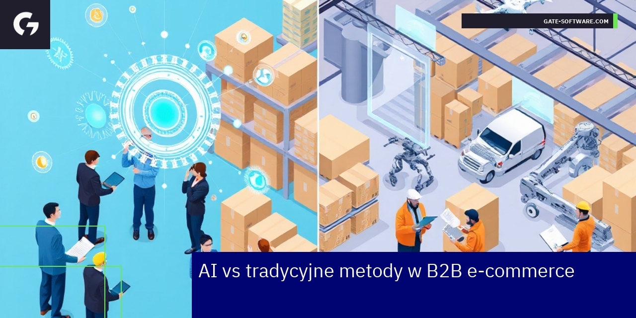 Schemat pokazujący AI i tradycyjne metody w e-commerce