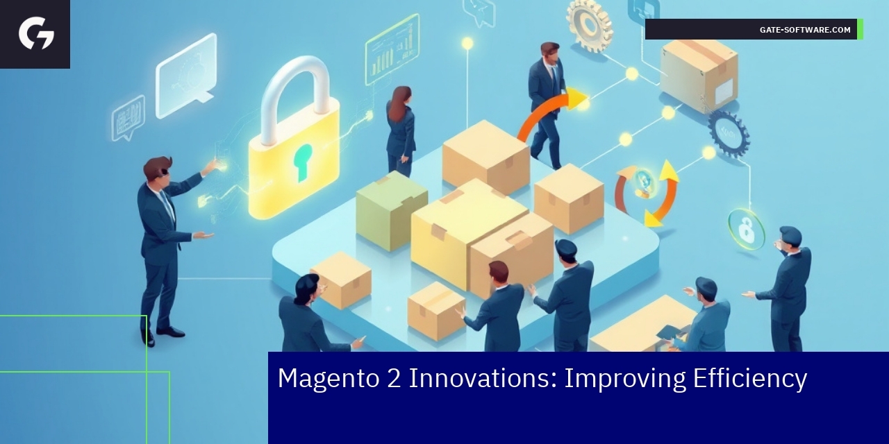 Magento 2 B2B Efficiency and Security Innovations Diagram showing Magento 2 security and integrations