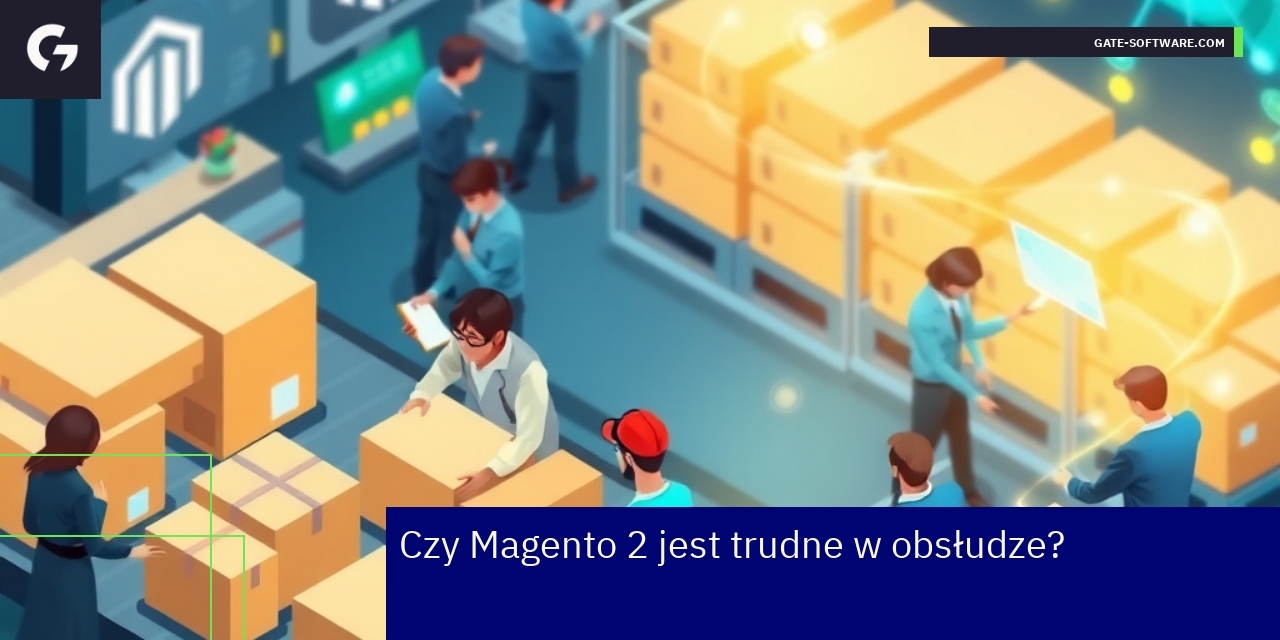 Schemat platformy Magento 2 z modułami i użytkownikami