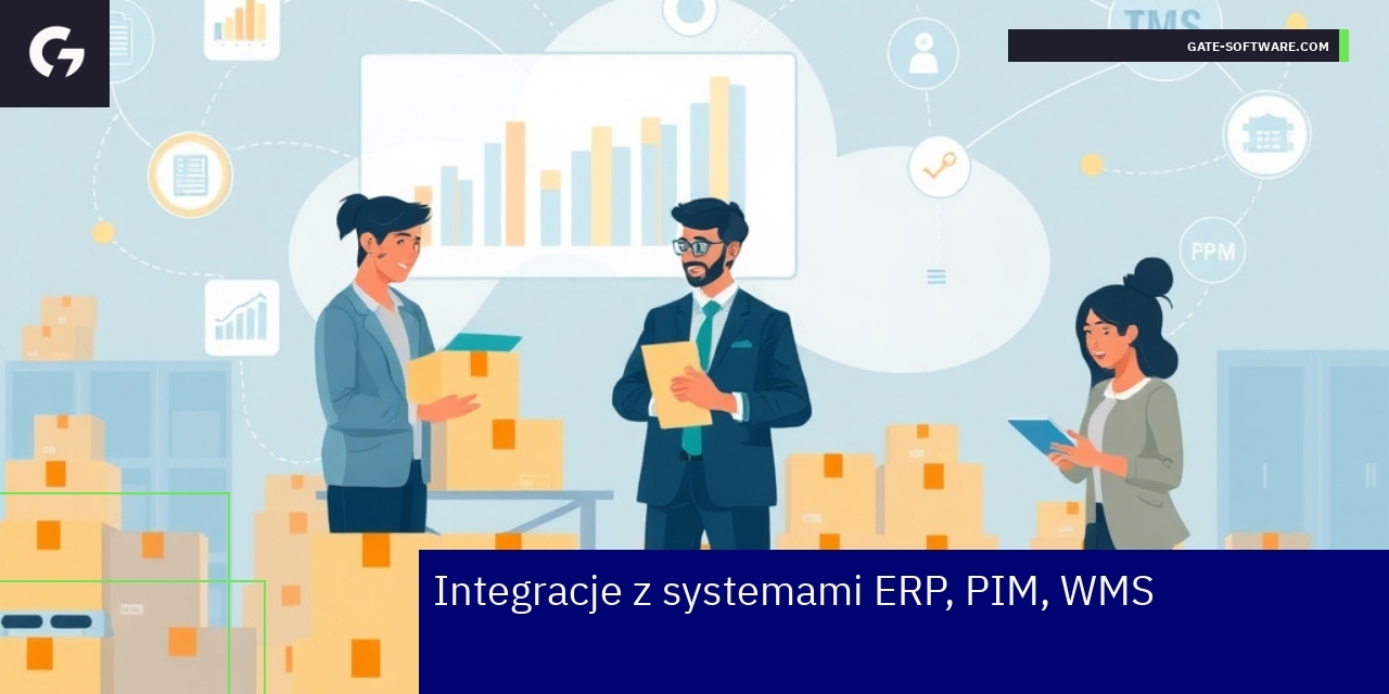 Schemat integracji Magento 2 z ERP, PIM i WMS