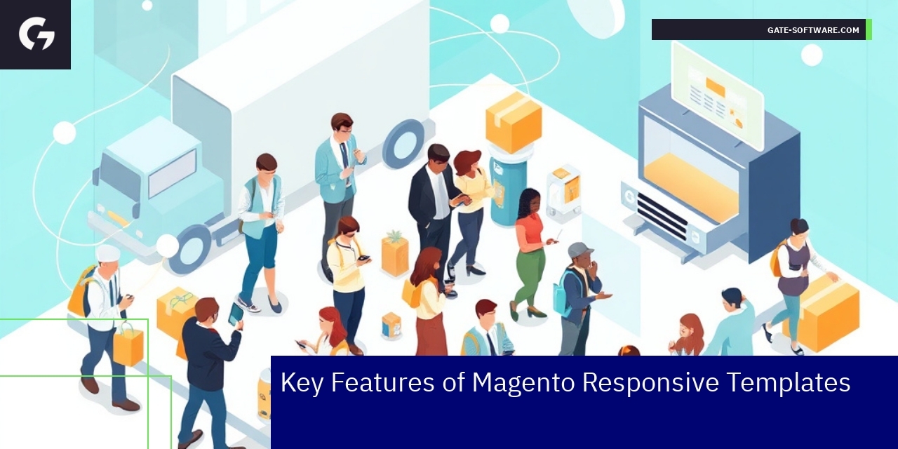 Key Features of Magento Responsive Templates Magento themes shown on desktop, tablet, and smartphone