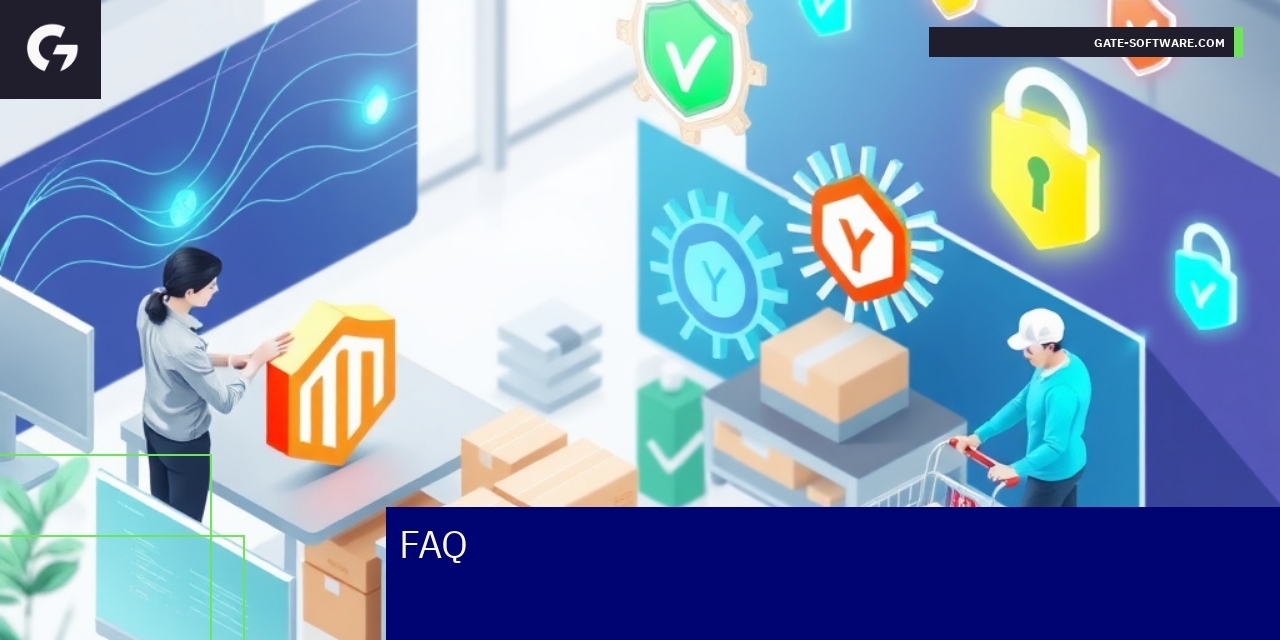 Ilustracja bezpieczeństwa i wsparcia technicznego Magento 2