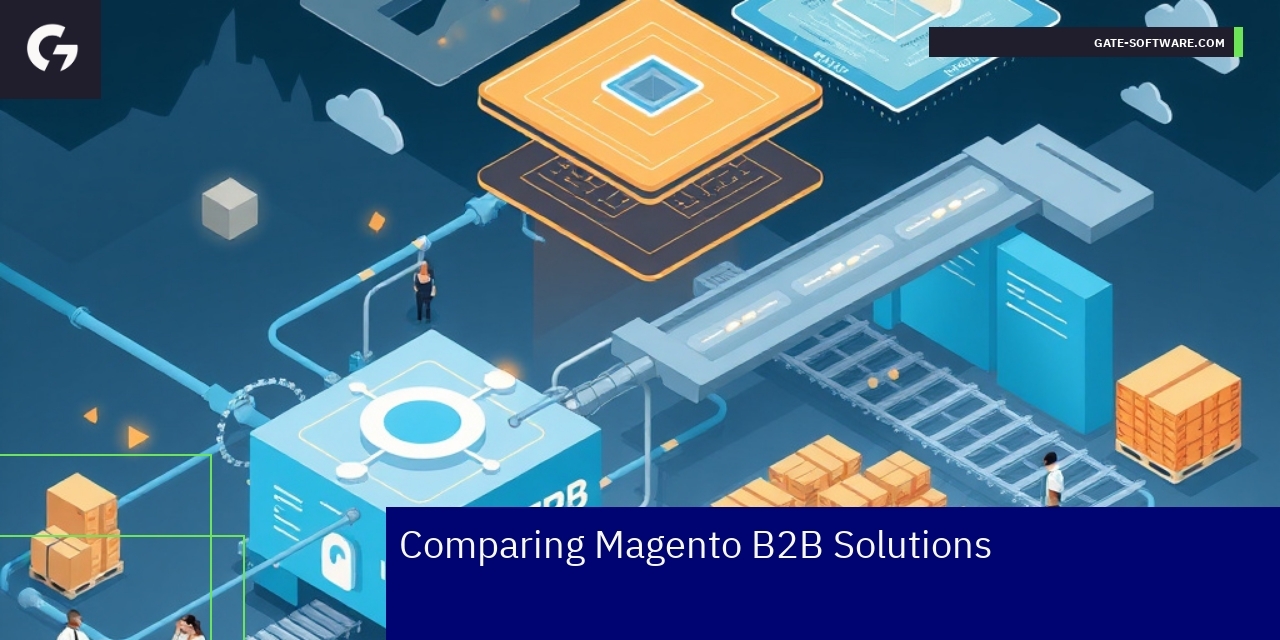 Magento B2B ERP and E-commerce Integration Diagram showing Magento B2B with ERP systems