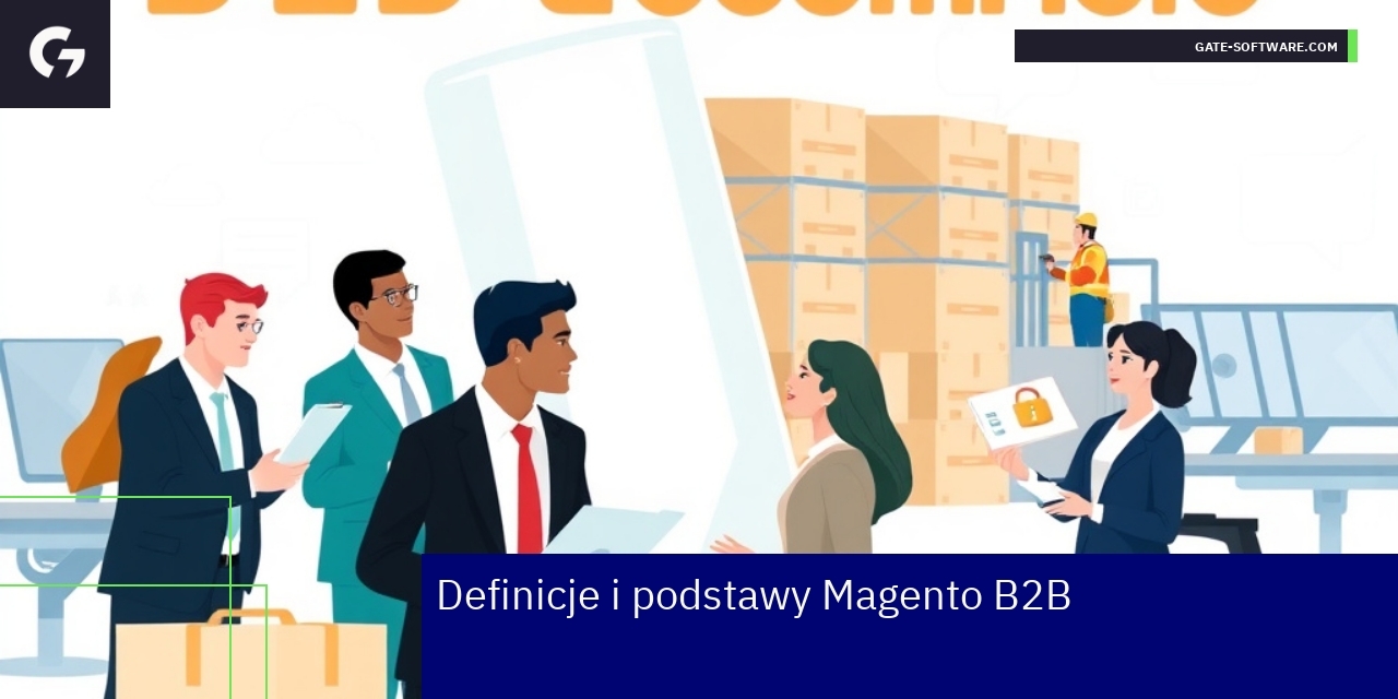 Kluczowe funkcje i zalety Magento B2B Schemat funkcji i zalet platformy Magento B2B