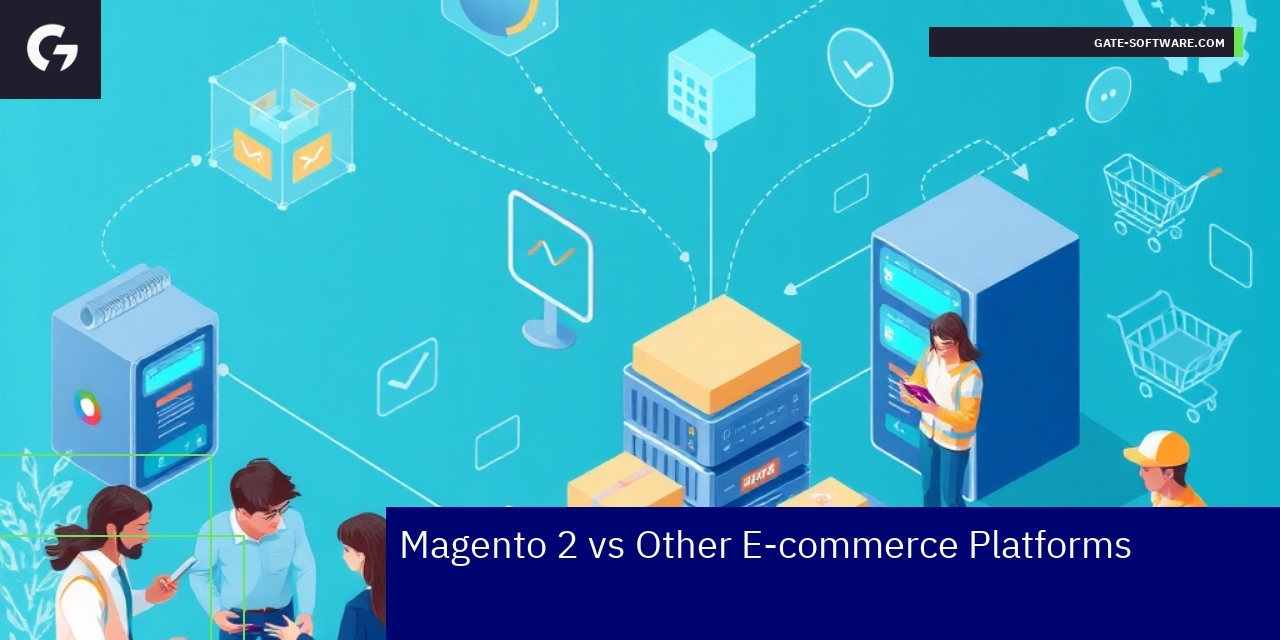 Magento 2 platform with performance and support icons