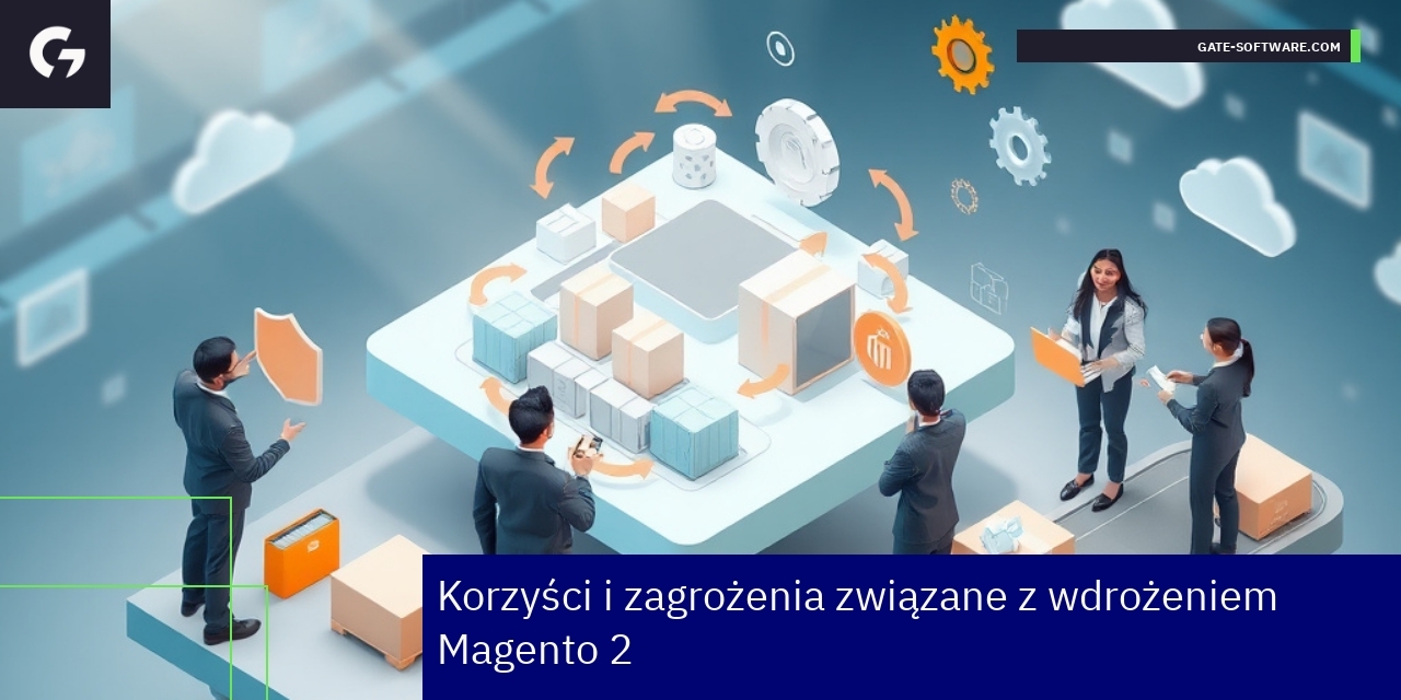 Schemat korzyści i zagrożeń Magento 2 B2B