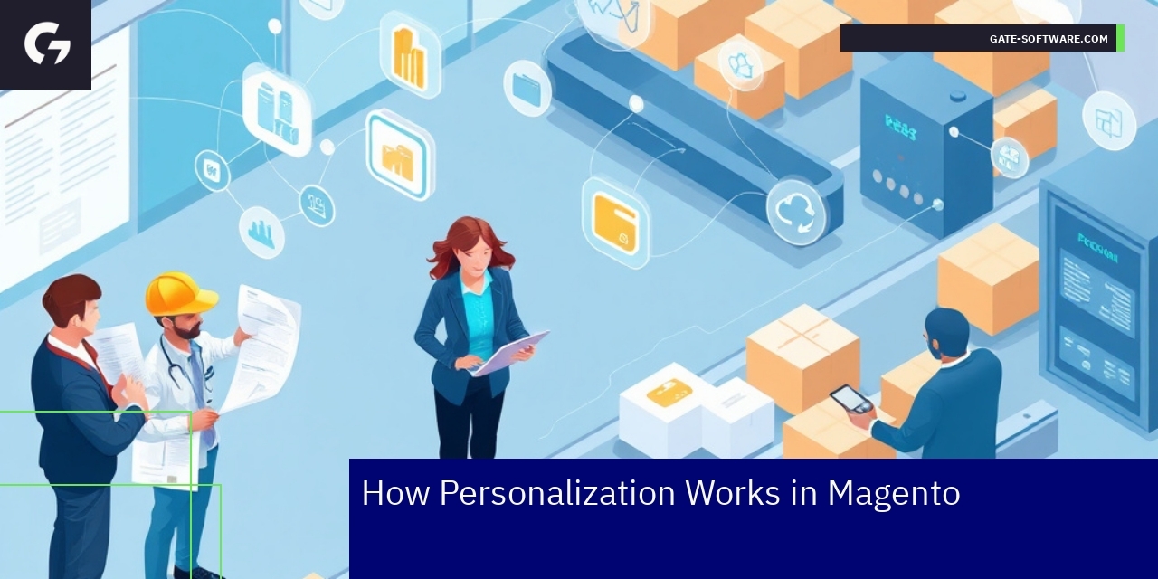 Diagram showing Magento B2B personalization features