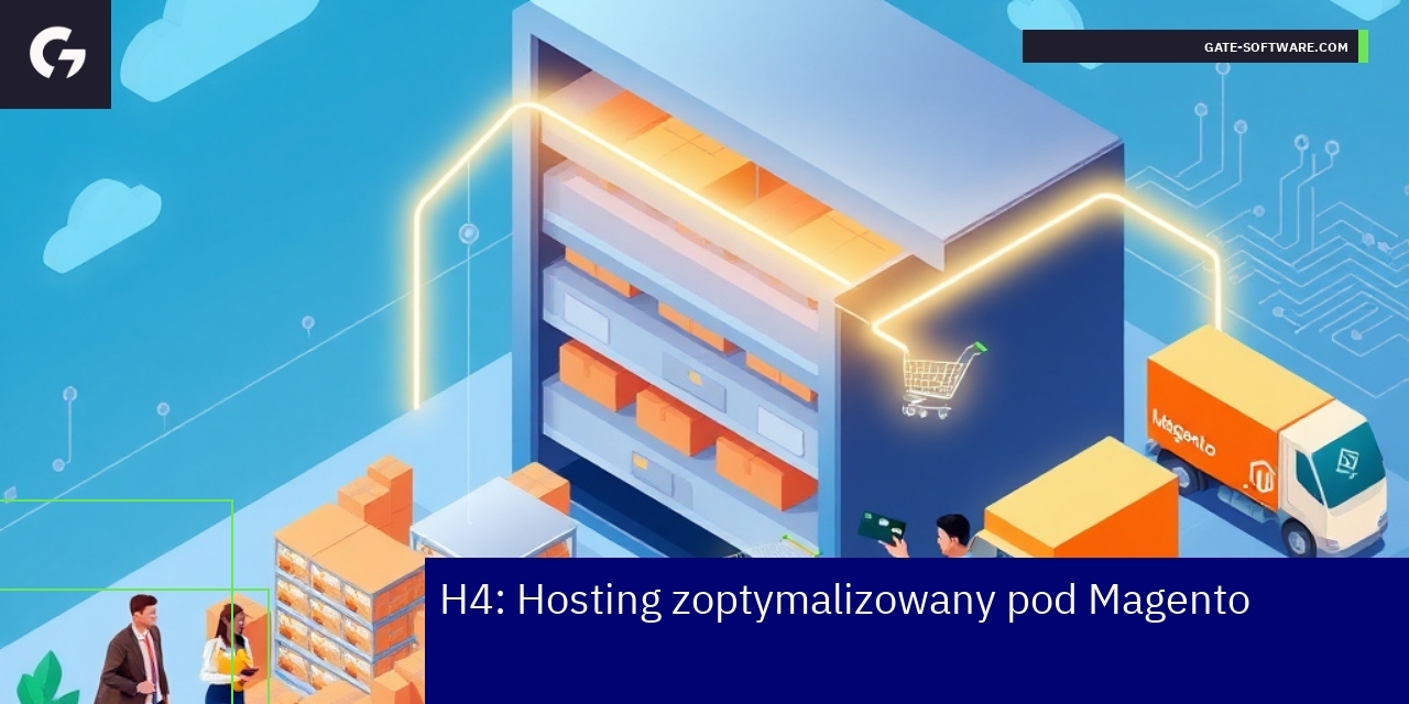 Serwer z ikonami e-commerce i Magento