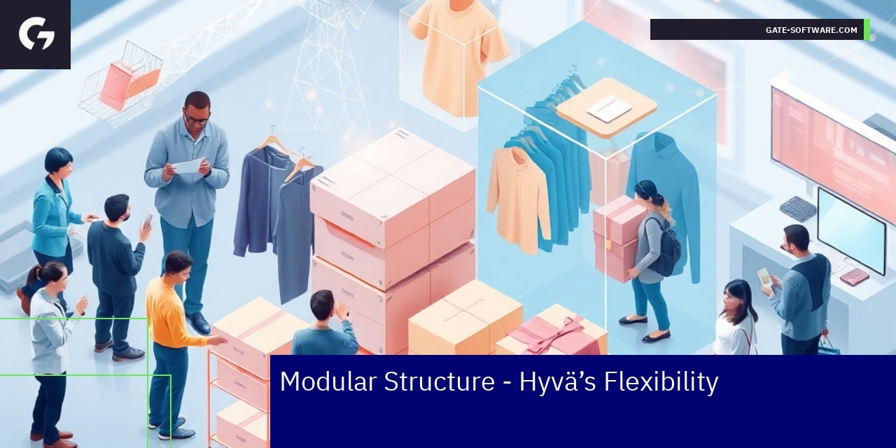 Hyvä Theme Modular Architecture for E-commerce Diagram showing modular e-commerce theme architecture
