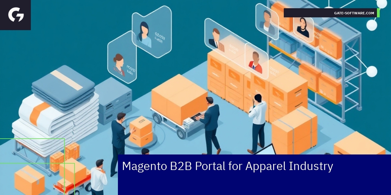 Magento portal dashboard with apparel product listings