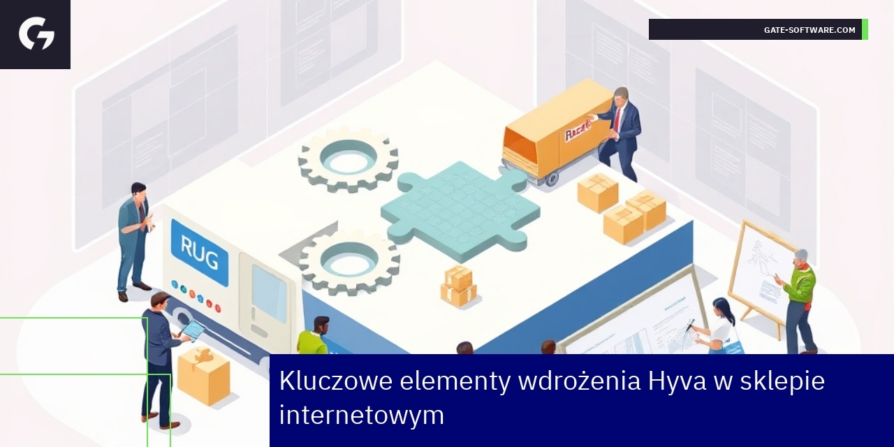 grafika ilustrująca wdrożenie Hyva i współpracę zespołu
