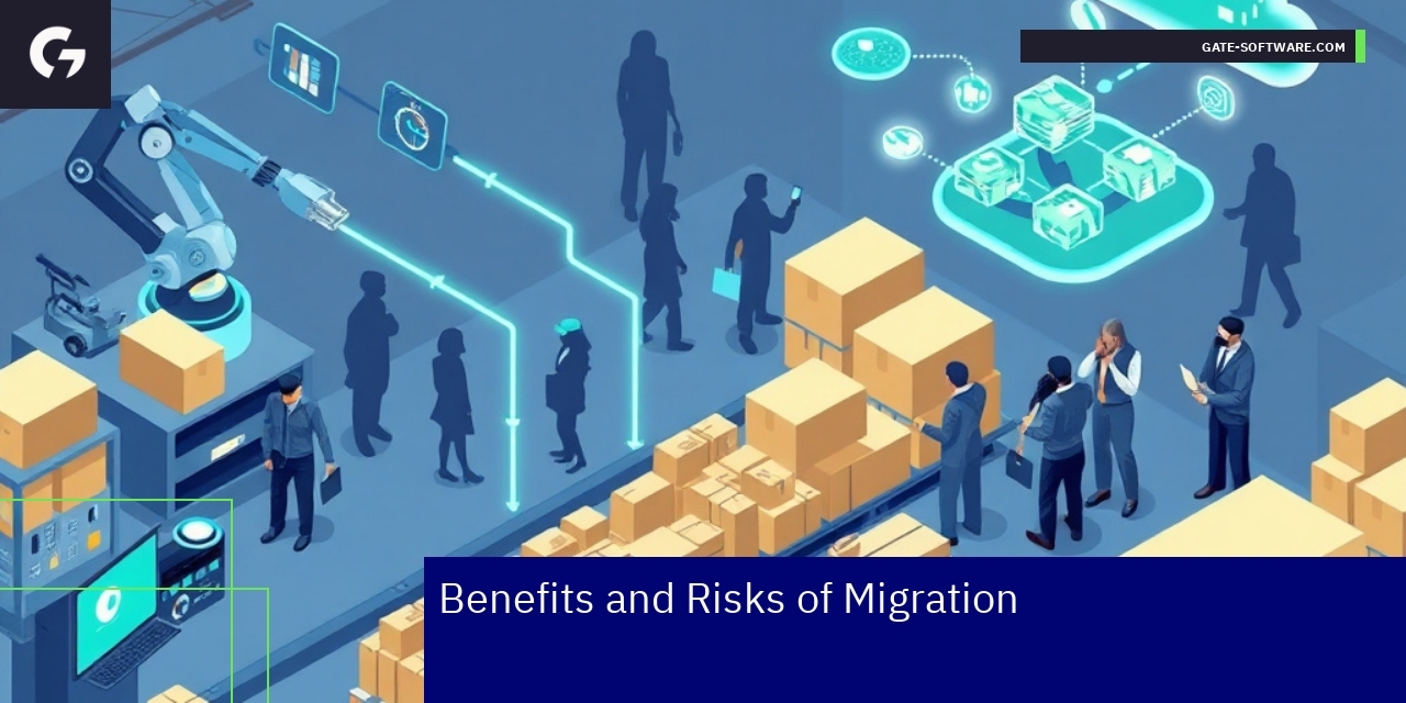 Diagram showing migration benefits and risks