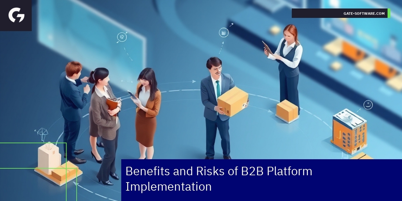 Illustration of B2B platform, workflow, and security