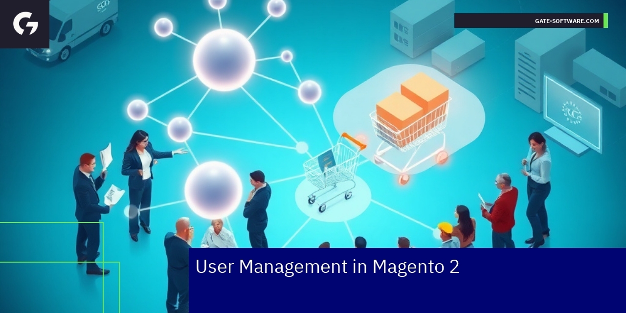 Magento 2 User Management Features for B2B Dashboard showing user roles and permissions management