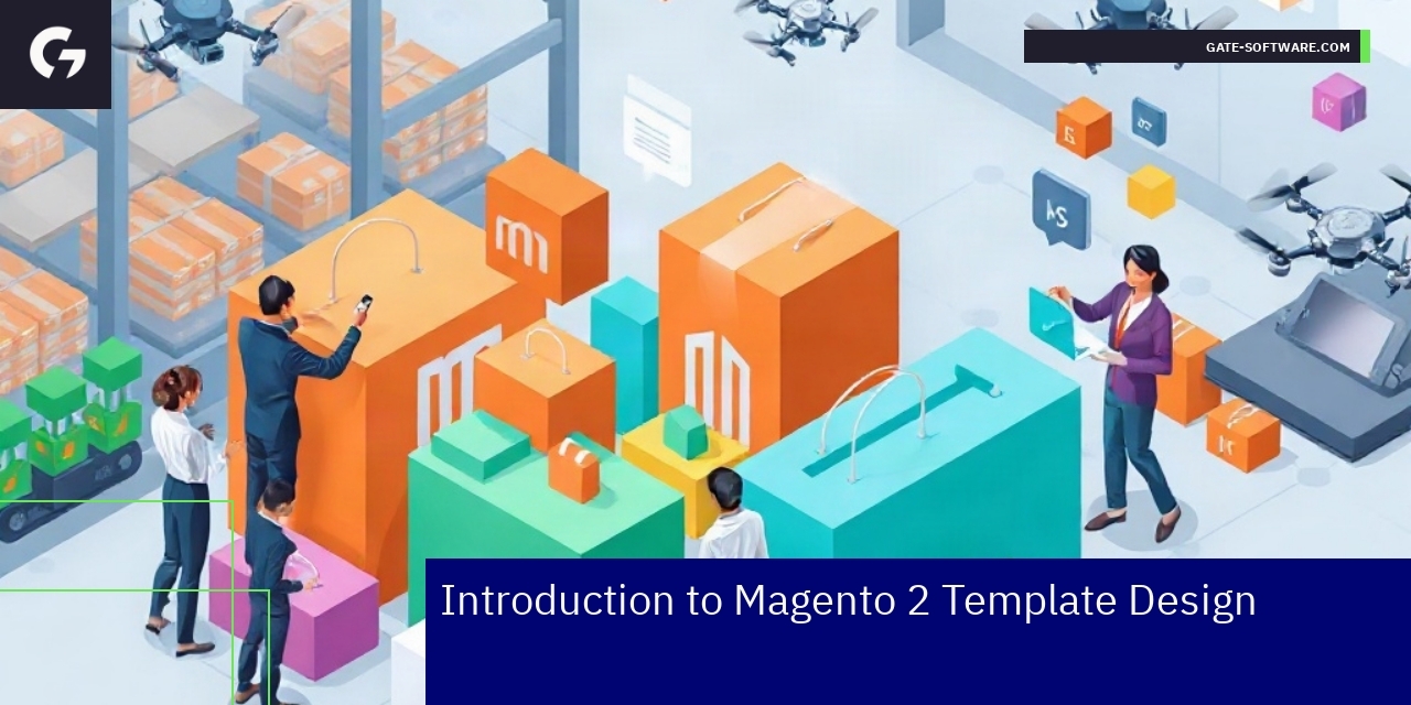 Abstract design of Magento 2 theming and templates