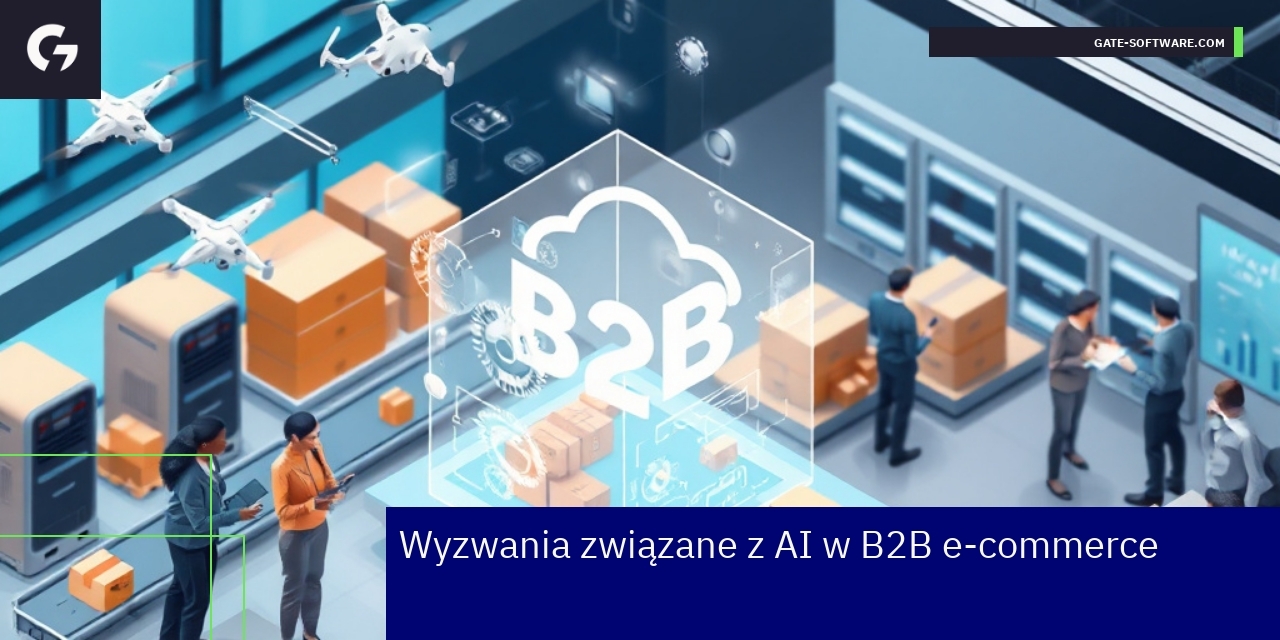 Symboliczna grafika AI i biznesu w handlu B2B