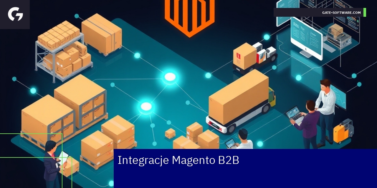 Schemat przedstawiający integracje Magento B2B