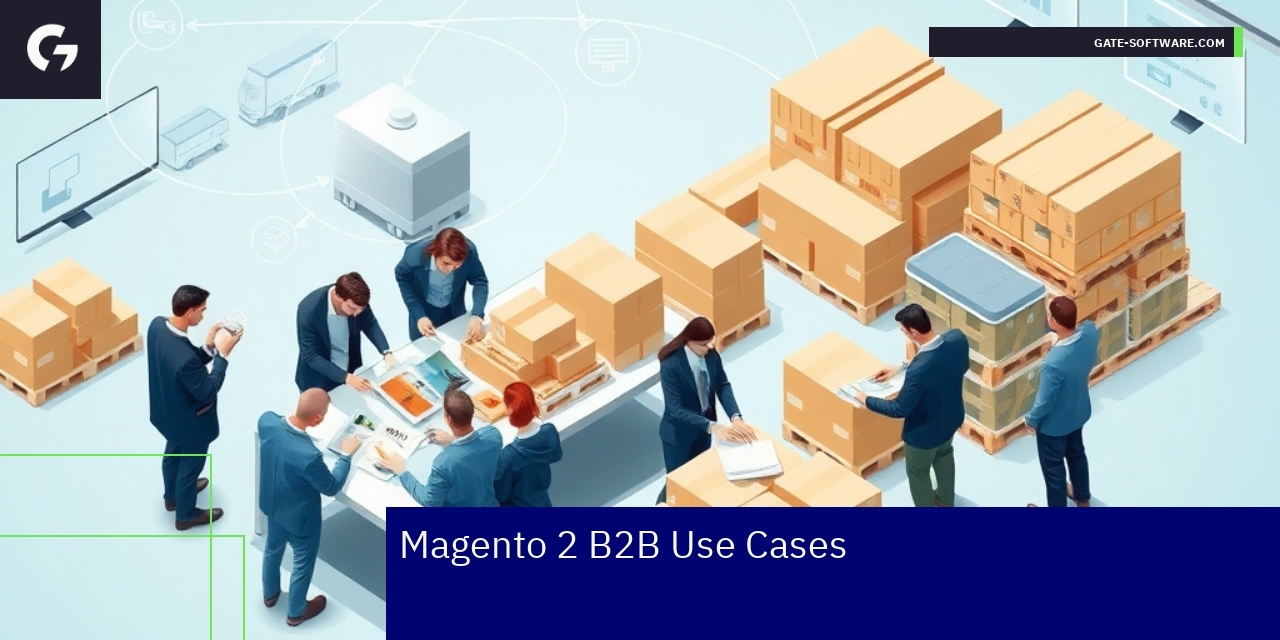 Diagram showing Magento 2 B2B features and integrations