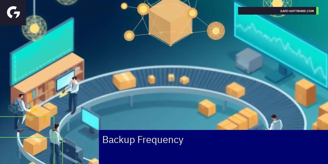 Data backup process with automation icons