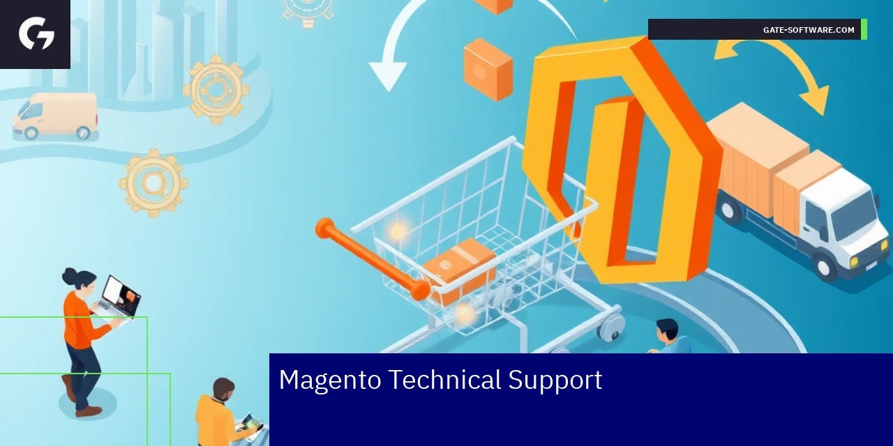 Magento support and optimization concepts illustration