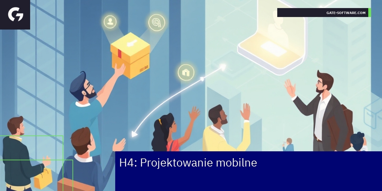 Smartfon z responsywną aplikacją i ikonami