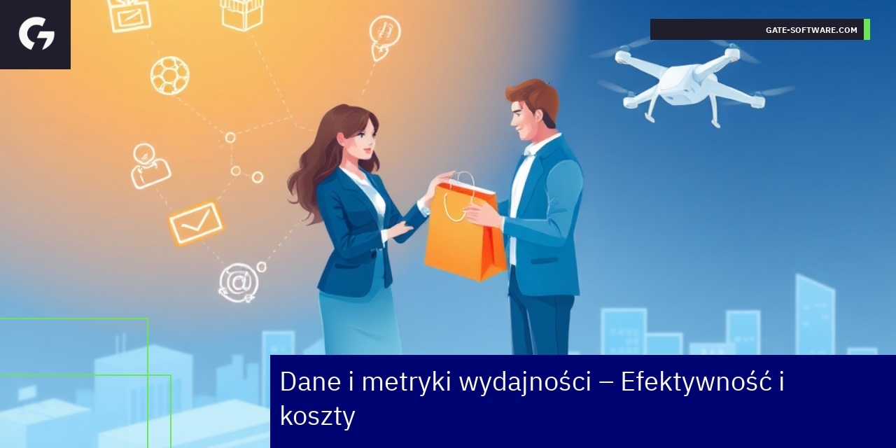Wydajność personalizacji w e-commerce Wykresy i ikony związane z e-commerce i danymi