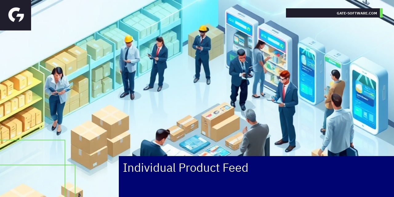 Diagram showing B2B product feed data flow