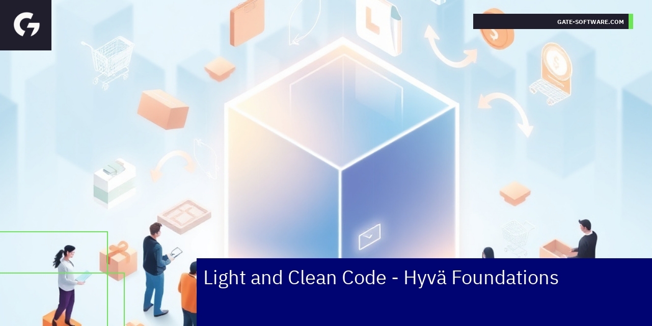 Hyvä Foundations Efficient Code and Adaptation Flowchart showing Hyvä theme code and flexibility