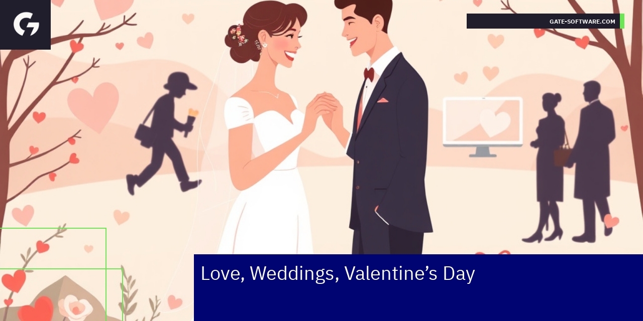 Wedding and Valentine’s Day themed design examples