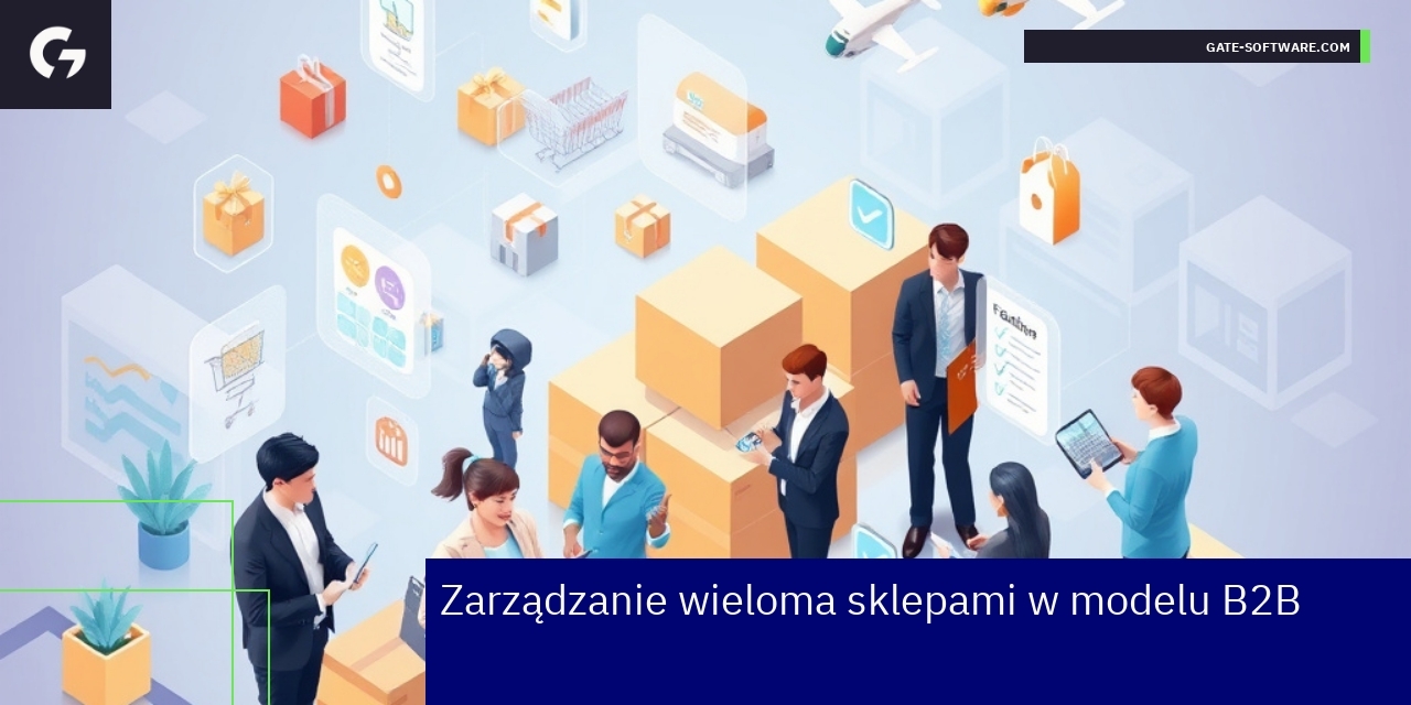 schemat zarządzania sklepami B2B i marketing mobilny