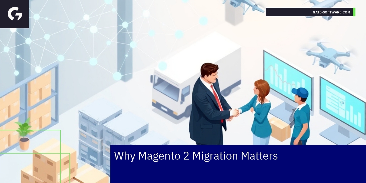 Illustration of Magento 2 migration and business growth