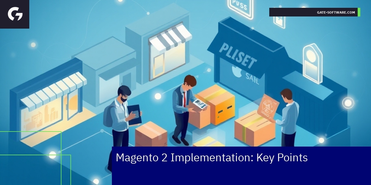 Graphic showing Magento 2 benefits, costs, and security overview