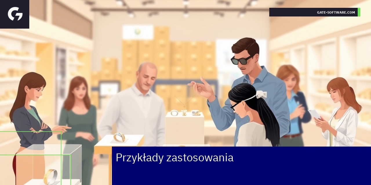 Interfejs użytkownika pokazujący biżuterię w 3D