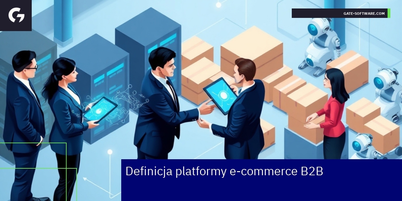 Schemat platformy e-commerce B2B z funkcjami i procesami