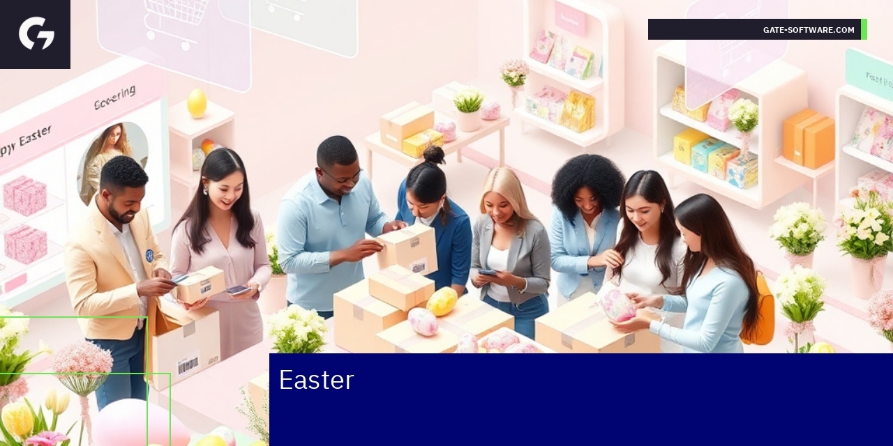 Easter eggs, bunnies, spring flowers decorations