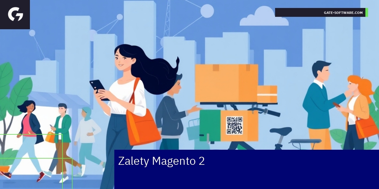 Interfejs Magento 2 na smartfonie z marketingiem
