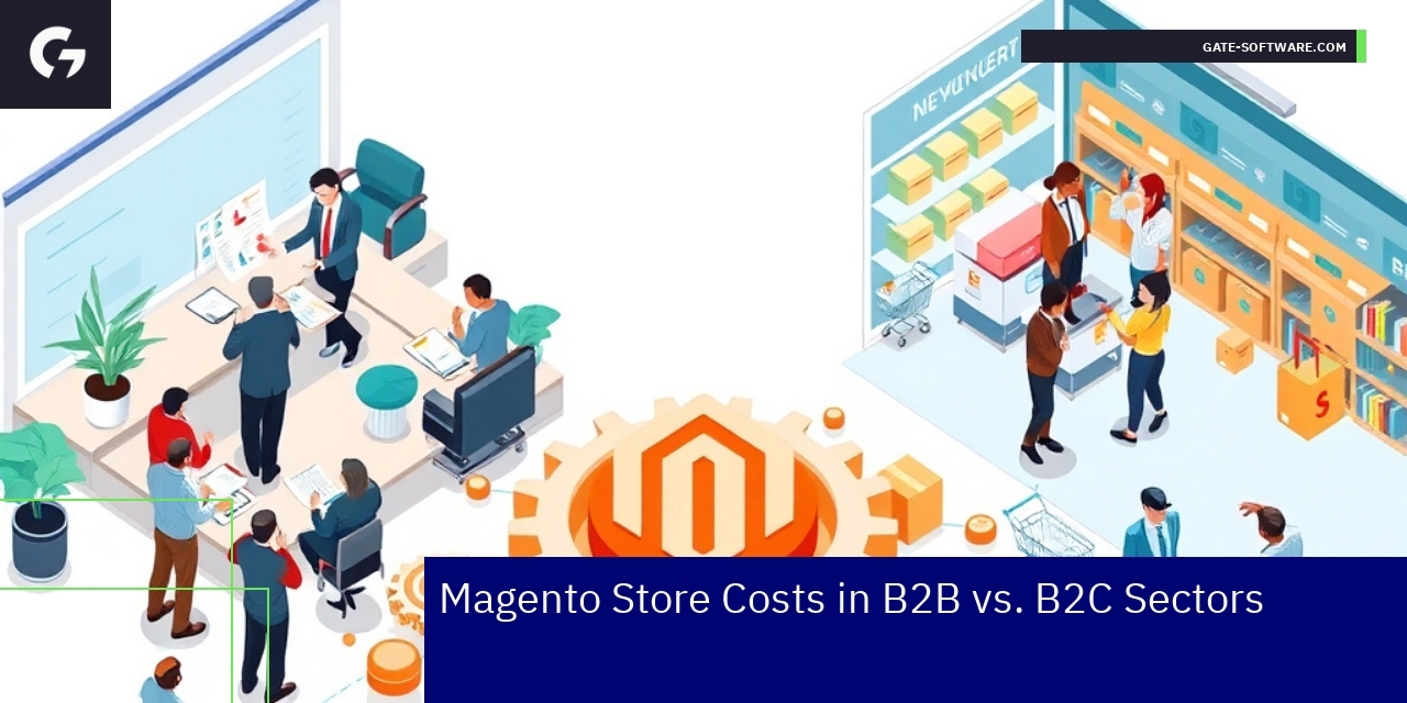 Graph showing Magento B2B and B2C cost comparison