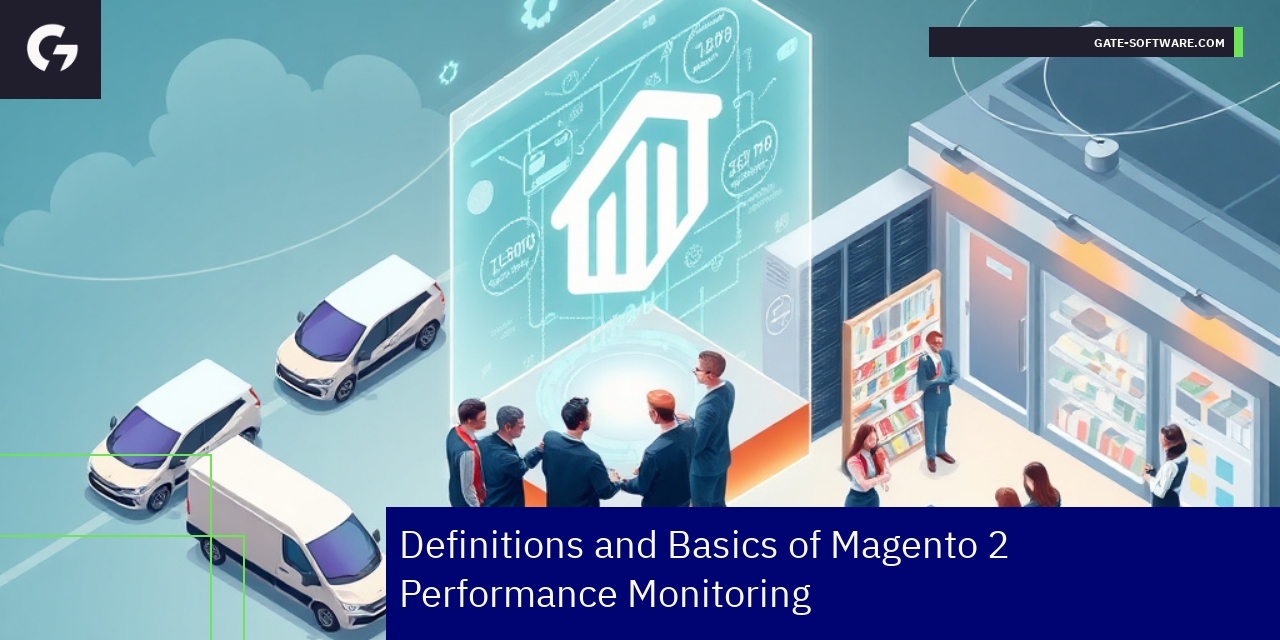 Magento 2 Performance Monitoring Essentials Dashboard showing Magento 2 performance metrics and graphs