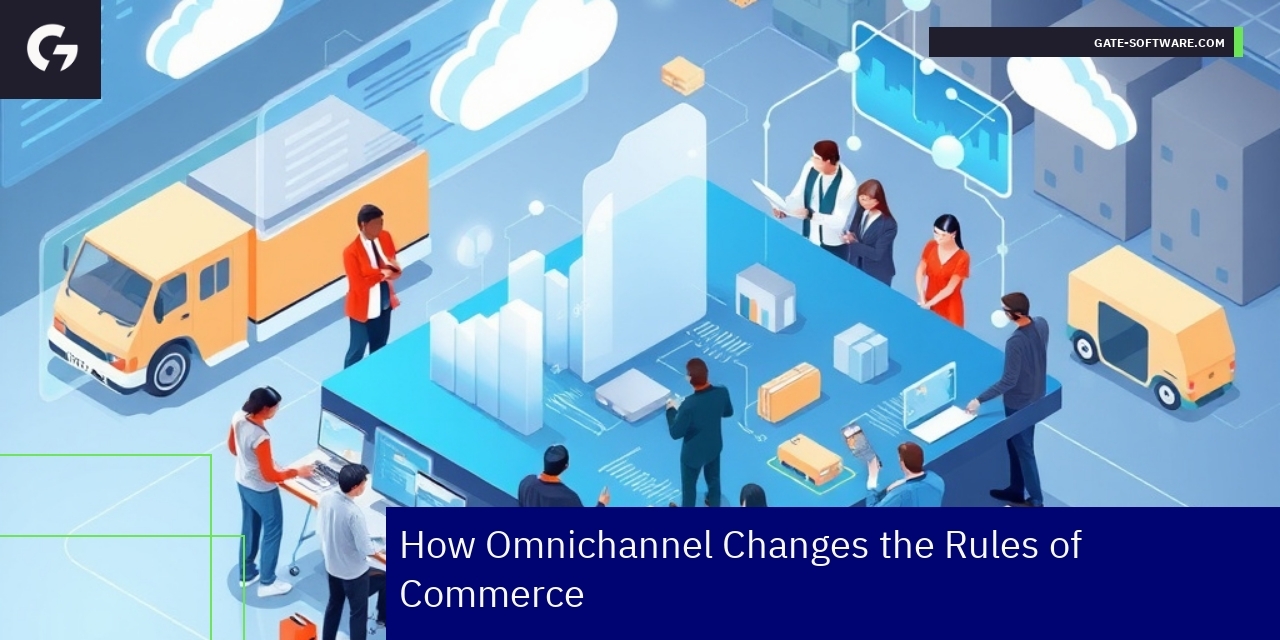 Business people using online and offline sales channels