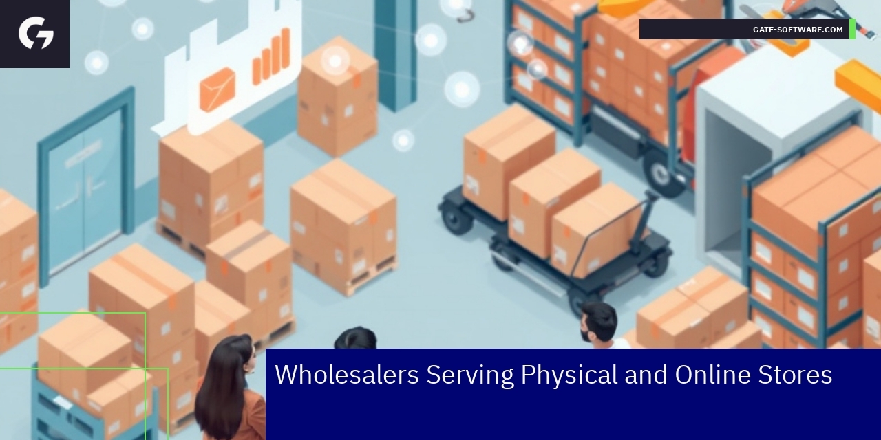 Diagram showing wholesalers serving physical and online stores