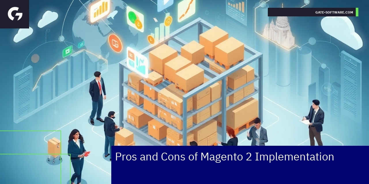 Magento 2 pros and cons infographic for B2B ecommerce