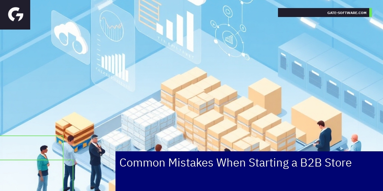 Illustration of common B2B store challenges