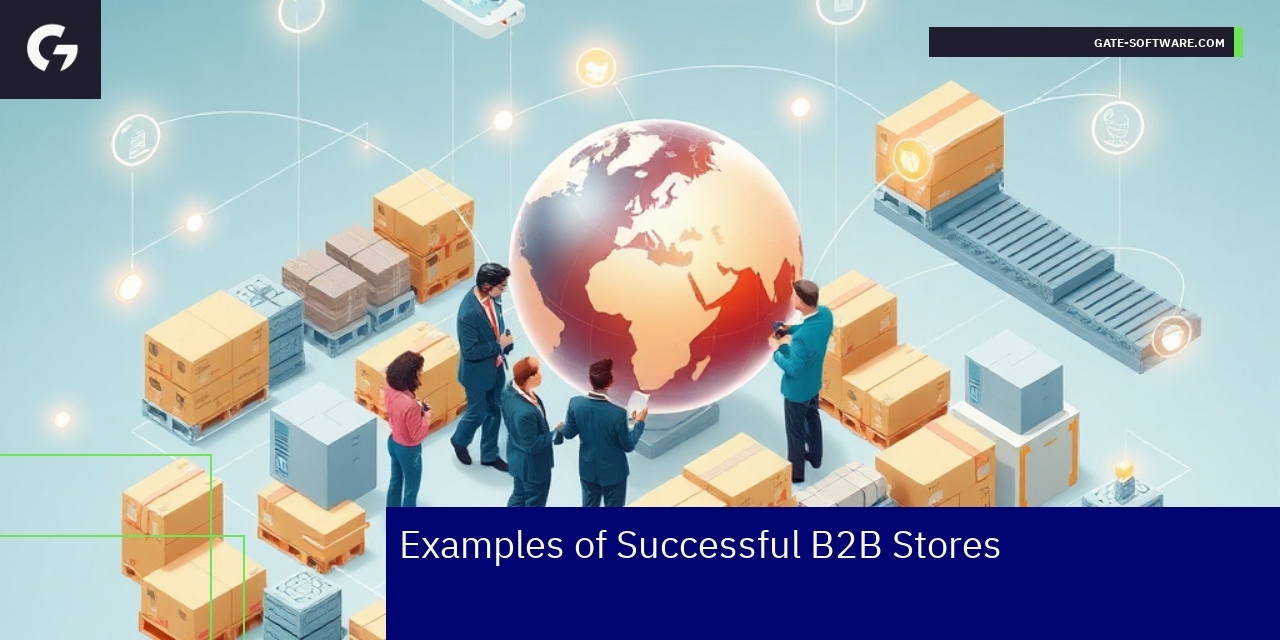 Professional B2B online store interface on screen